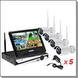 Беспроводной комплект видеонаблюдения на 4 камеры 5MP с монитором Kvadro Vision Optimus Street - 5.0R (Lux)